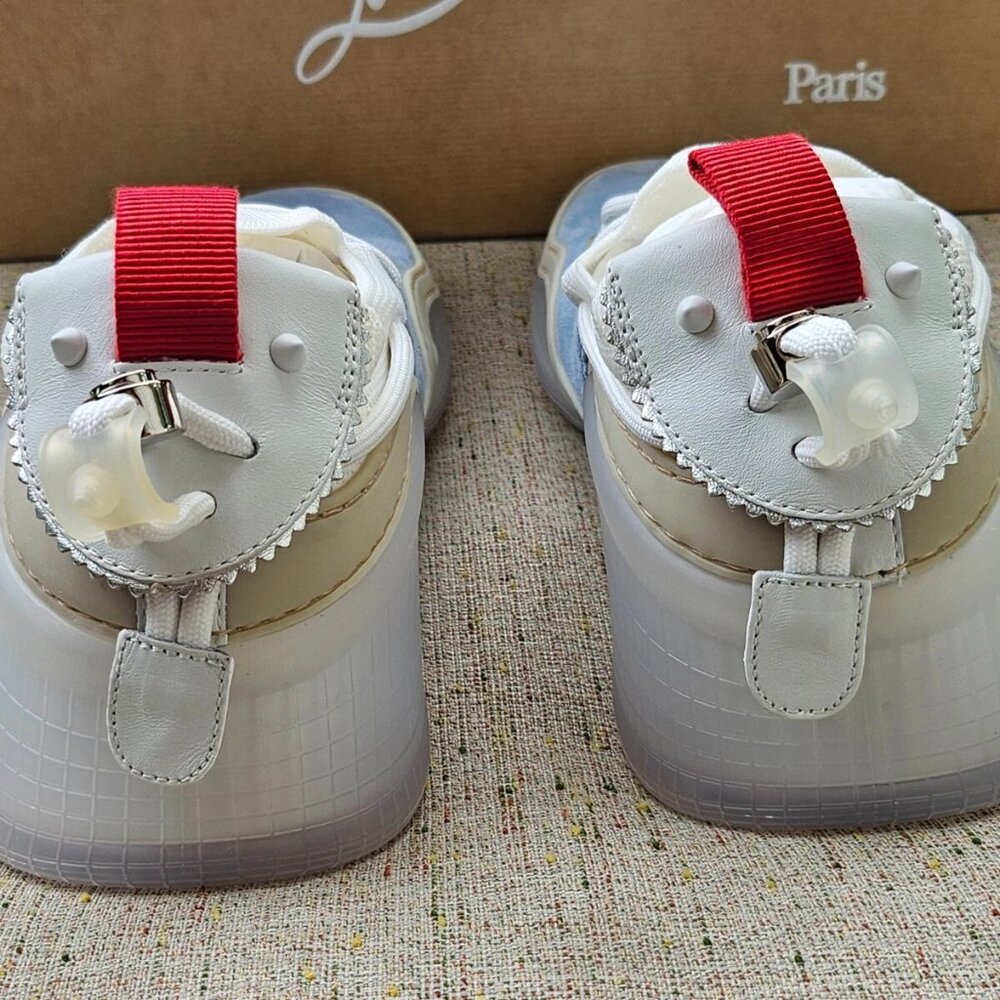 Christian Louboutin Men Shoes Sneaker Arpoador Flat Zinc/Bianco Italy Size 41 - Picture 7 of 14